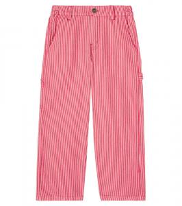 Брюки из хлопкового твила в полоску luc Konges Sløjd, Milk Rouge Stripe
