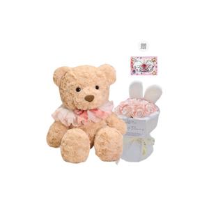 Милый плюшевый мишка с бантом-слюнявчиком, высота 30см/45см/65см PUDOWRABBIT