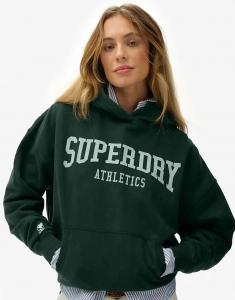 Свободная толстовка с капюшоном Superdry Athletic Essentials цвета эмали и зеленого цвета