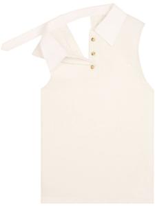 Courrèges рубашка поло с логотипом, нейтральный цвет