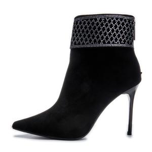 POOQ Бордово-черные женские ботильоны, цвет Black