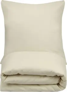 Постельное белье 80х80 см + 140х200 см, кремовое, 80% хлопок, рисунок: полоски 2 мм Zollner