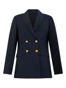 Двубортный пиджак из новой шерсти Brooks Brothers, синий