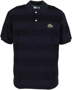 Мужская поло-рубашка Lacoste (официальная) из ткани в полоску, темно-синий