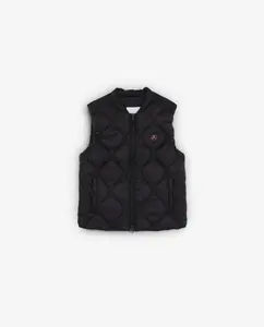 Стеганый жилет для девочки с вышитым логотипом Scalpers, черный