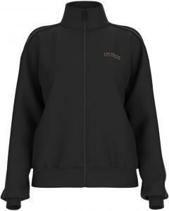 GUESS Женская экологичная толстовка Octavia с высоким воротником и молнией на всю длину, Jet Black