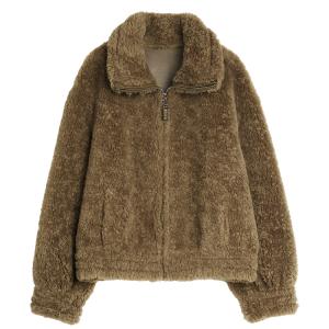 ELLE Вельветовая куртка женская Coffee с лацканами, утепленная и на флисе