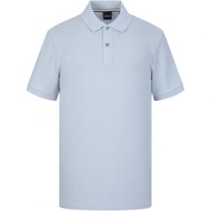 Текстурированная поло Boss HUGO BOSS, светло-голубой