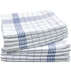 Полотенце KARO / полулен - 50x70 см Dyckhoff, белый/синий