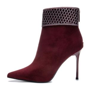 POOQ Ботильоны женские бордовые/черные