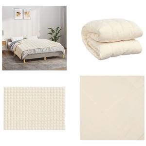 VidaXL Утяжеленное одеяло Светло-кремовый 138x200 см 10 кг Ткань - Утяжеленное одеяло - Утяжеленные одеяла - Утяжеленное одеяло - Одеяло, бежевый