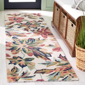 Ковер-ковер-дорожка SAFAVIEH, 69 x 244 см, Blossom Collection, Ivory & Plum, цветочный дизайн, ручной работы из шерсти, идеально для гостиной, спальни, столовой (BLM467A-28)