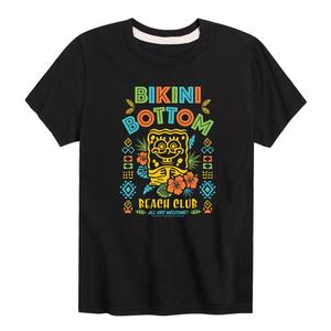 Футболка для пляжного клуба «Губка Боб» для мальчиков 8–20 лет Licensed Character, черный