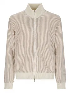 Кардиган на молнии в полоску Lardini, нейтральный