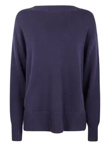 Шерстяной свитер с вырезом-лодочкой Drumohr, синий