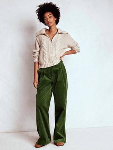 Широкие брюки клеш из вельвета Kensington Boden, Green Fir