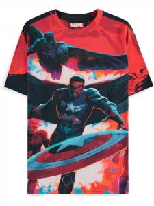 Футболка Капитан Америка - Персонаж AOP Мужская футболка с коротким рукавом черного цвета Captain America