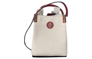 Блейк Канвас с кожаной сумкой-ведро, через плечо, на плечо, клатч Обычные Женские Красный и Белый TORY BURCH