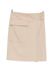 Миди-юбка с карманами и поясом Courrèges, бежевый