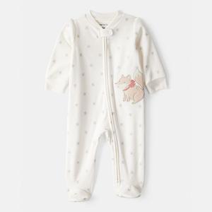 Пижама-комбинезон для девочки с лисьим принтом и блестками, свободного кроя, с длинными рукавами Carter'S