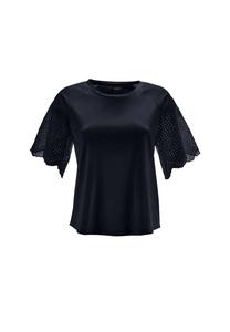 Короткая блузка-рубашка из смеси материалов Madeleine, синий