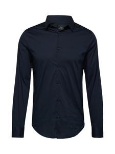 Рубашка Slim Fit на пуговицах ARMANI EXCHANGE Tessuto, темно-синий