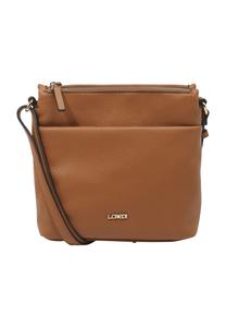 Женская сумка на плечо с эмблемой на молнии L.CREDI, цвет Cognac