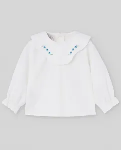 Детская блузка с вышивкой коллекции Quinta Paz Rodríguez, пастельно-розовый