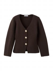 MANGO Кардиган 'Gaudi' вязаный, цвет шоколад