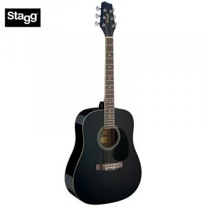 Акустическая гитара Stagg SA20D BLK Dreadnought Basswood Top Nato Neck 6-String Acoustic Guitar - Black