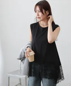 Пуловер без рукавов с кружевной отделкой Colony 2139, цвет Black