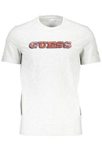 Мужская футболка Guess Jeans хлопковая с контрастным логотипом, серый