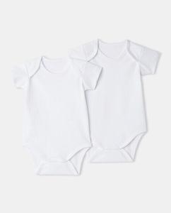 В упаковке 2 детских боди с короткими рукавами Cotton Juice, белый