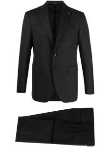 Tagliatore костюм с однобортным пиджаком и брошью, серый