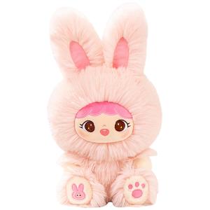 Плюшевая кукла с длинношерстным кроликом мультяшный дизайн высота 40см Barbne, розовый