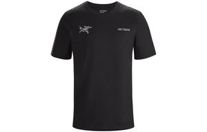 Мужская футболка с раздельным принтом логотипа Arcteryx, цвет янтарно-коричневый/эфирно-синий Revel/эфирный