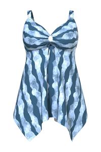 Платье-купальник Minimiser Ulla Popken Judy, Aqua/Gentian/Mottled Blue