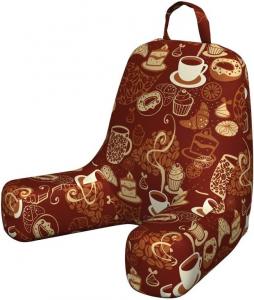 Наволочка для подушки для чтения Lunarable Coffee, узор «Сладости и кофе» с монохромной иллюстрацией круассана и пончика, мягкая набивная наволочка для кровати, маленький размер, многоцветная., Multicolor