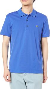 Официальная мужская поло-рубашка LACOSTE приталенного кроя, однотонная (с коротким рукавом), синий