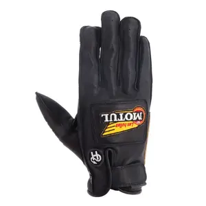 Защитные перчатки Helstons Motul Petrol leather, черный