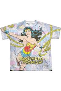 Футболка с коротким рукавом для подростков DC Comics с коллажем Wonder Woman Gildan, белый