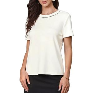 Блузка Tweed с коротким рукавом Inspire Chic, White