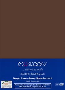 Топпер из трикотажа на приталенном листе шоколадно-коричневый 180х200 - 200х200 см 100% хлопок Müskaan
