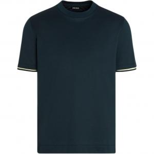 Футболка Zegna с круглым вырезом Ermenegildo Zegna, Dark Cyan