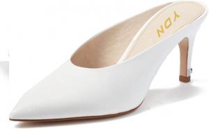 Женские туфли YDN с зауженным носком, тонким средним каблуком, без задника, мюли, слайдеры, вечерние туфли