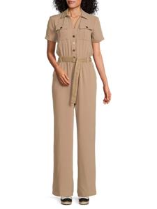Комбинезон с логотипом и поясом Karl Lagerfeld Paris, цвет Truffle