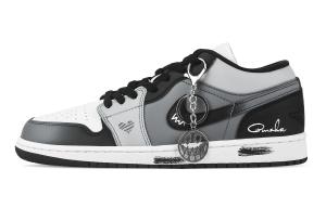 Jordan Кроссовки Air 1 Silent Low top Vintage баскетбольные Unisex черный белый серый