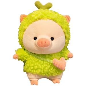 Очаровательная свинка, трансформирующаяся плюшевая кукла Pig Dolls высотой 28см/38см Mocha duck, Transform Into A Straw