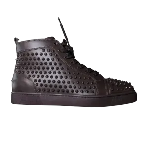 Кроссовки Christian Louboutin Louis Flat Calf Spikes Cramoisi, коричневый