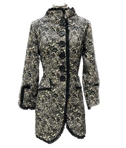 Пальто на пуговицах черного/белого цвета An Ren